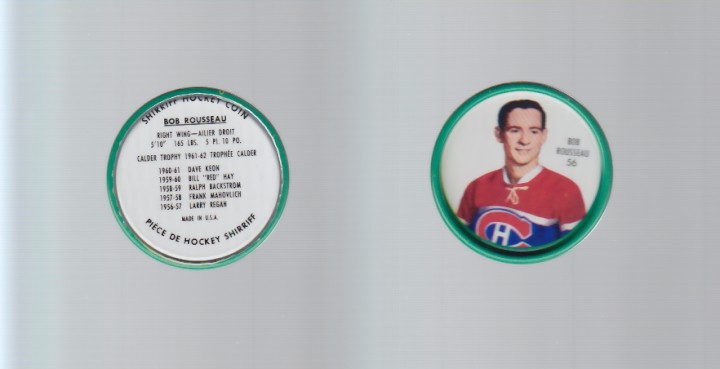 1962-63 SHIRRIFF HOCKEY COIN #56 B.ROUSSEAU photo