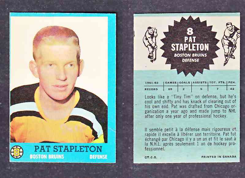 1962-63 TOPPS HOCKEY CARD P. STAPLETON # 8 photo