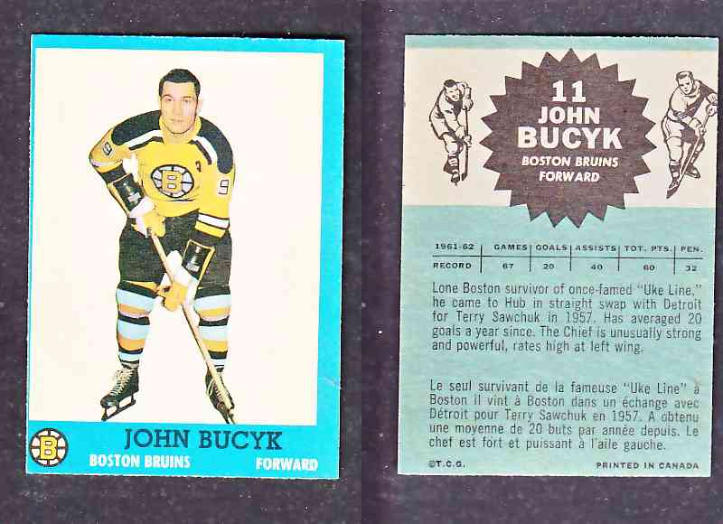 1962-63 TOPPS HOCKEY CARD J. BUCYK # 11 photo