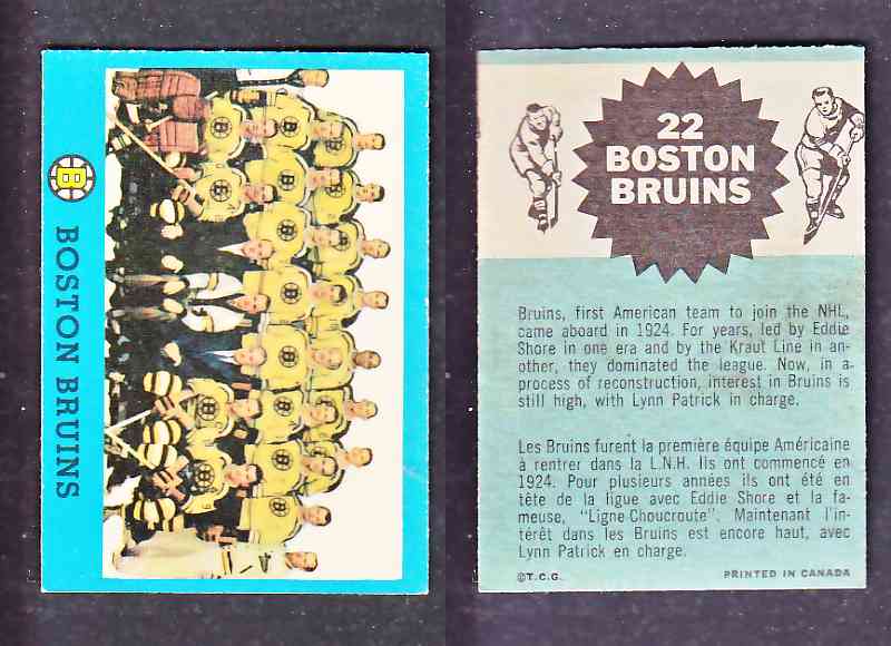 1962-63 TOPPS HOCKEY CARD BOSTON BRUINS # 22 photo