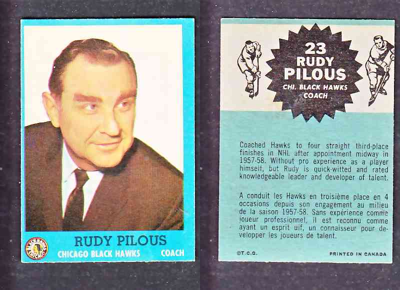 1962-63 TOPPS HOCKEY CARD R. PILOUS # 23 photo