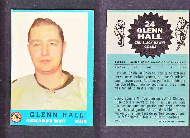 1962-63 TOPPS HOCKEY CARD G.HALL # 24 photo