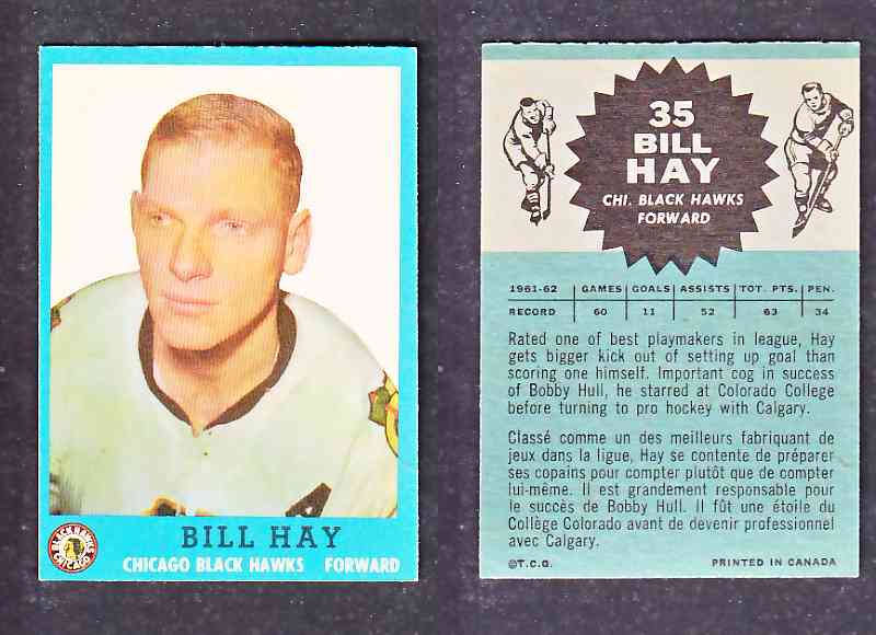 1962-63 TOPPS HOCKEY CARD B. HAY # 35 photo