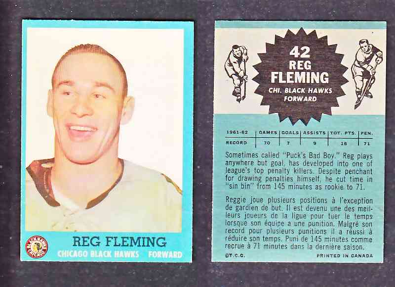 1962-63 TOPPS HOCKEY CARD R. FLEMING # 42 photo