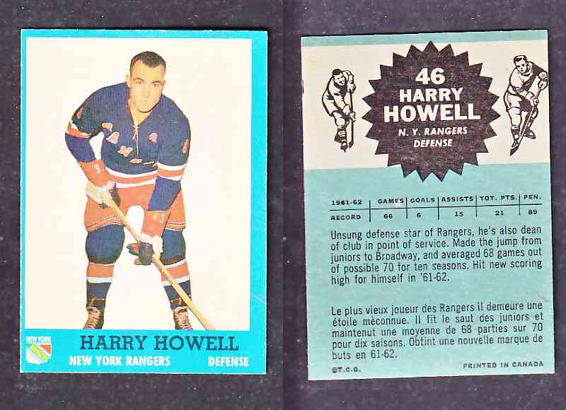 1962-63 TOPPS HOCKEY CARD H. HOWELL # 46 photo