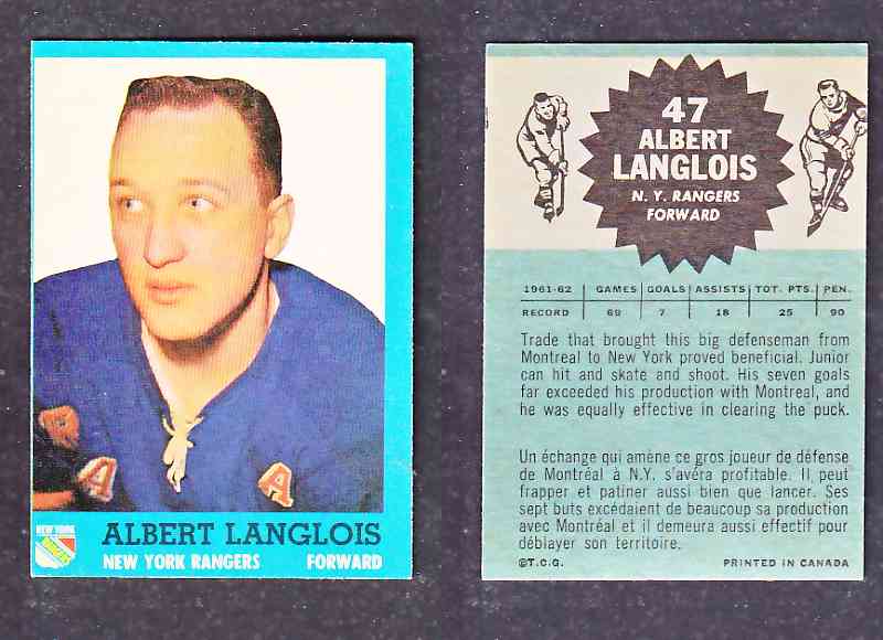 1962-63 TOPPS HOCKEY CARD A. LANGLOIS # 47 photo