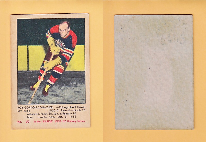 1951-52 PARKHURST HOCKEY CARD # 50 ROY CONACHER photo