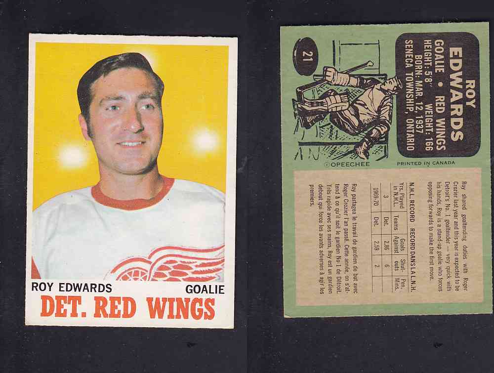 1970-71 O-PEE-CHEE HOCKEY CARD #21 R. EDWARDS photo