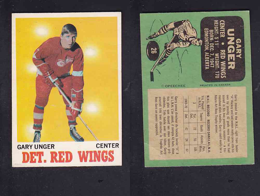 1970-71 O-PEE-CHEE HOCKEY CARD #26 G. UNGER photo