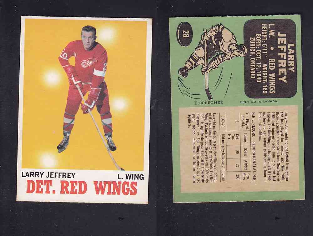 1970-71 O-PEE-CHEE HOCKEY CARD #28  L. JEFFREY photo