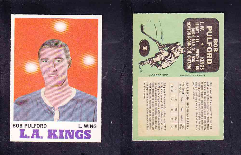 1970-71 O-PEE-CHEE HOCKEY CARD #36 B. PULFORD photo