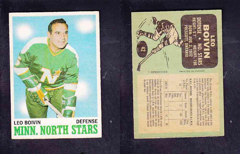 1970-71 O-PEE-CHEE HOCKEY CARD #42 L. BOIVIN photo