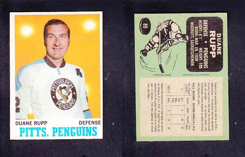 1970-71 O-PEE-CHEE HOCKEY CARD #89 D. RUPP photo