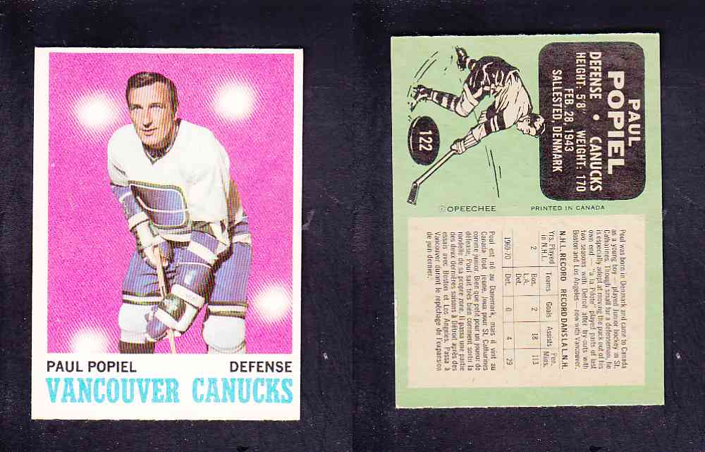 1970-71 O-PEE-CHEE HOCKEY CARD #122 P. POPIEL photo