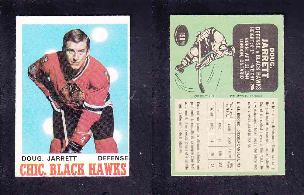 1970-71 O-PEE-CHEE HOCKEY CARD #150 D. JARRETT photo