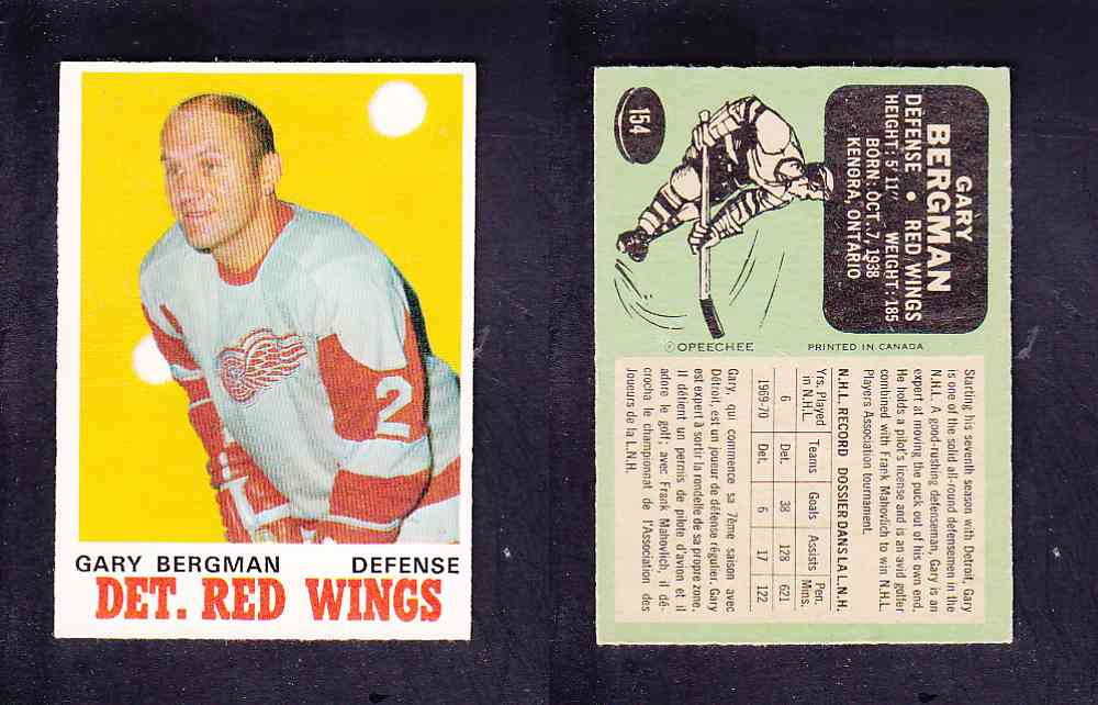 1970-71 O-PEE-CHEE HOCKEY CARD #154 G. BERGMAN photo