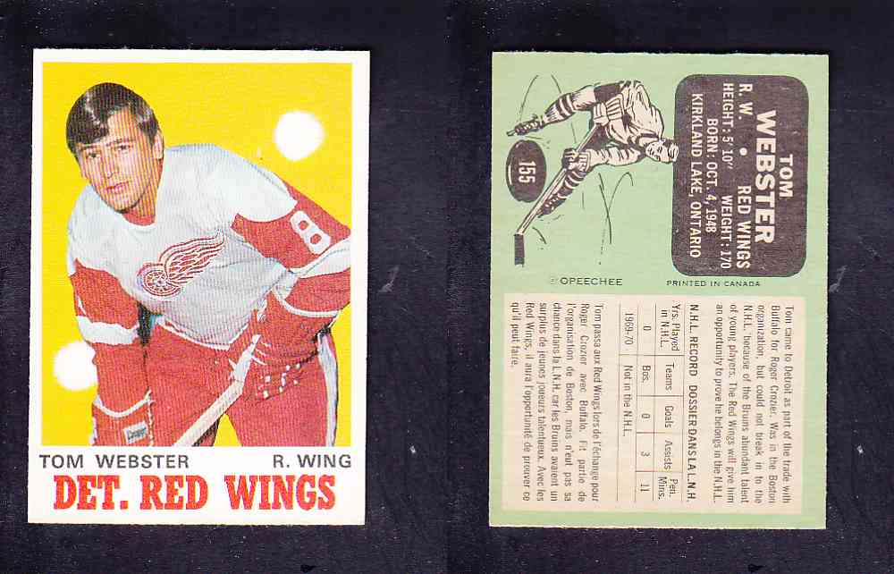 1970-71 O-PEE-CHEE HOCKEY CARD #155 T. WEBSTER photo