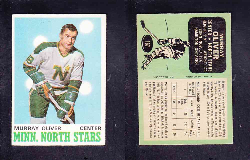 1970-71 O-PEE-CHEE HOCKEY CARD #167 M. OLIVER photo