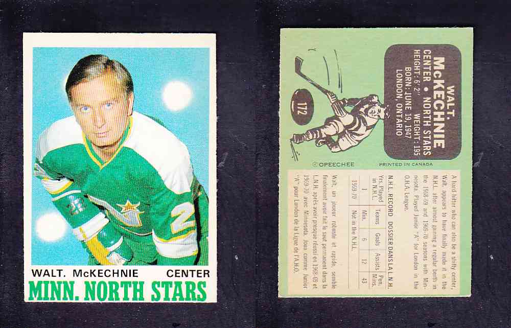 1970-71 O-PEE-CHEE HOCKEY CARD #172 W. MCKECHNIE photo