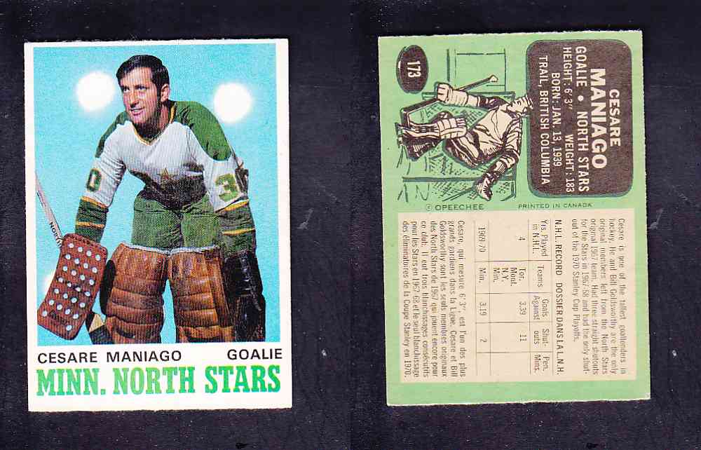 1970-71 O-PEE-CHEE HOCKEY CARD #173 C. MANIAGO photo