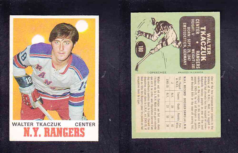 1970-71 O-PEE-CHEE HOCKEY CARD #180 W. TKACZUK photo