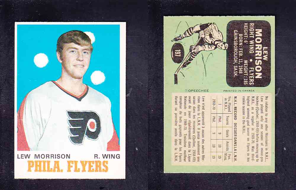 1970-71 O-PEE-CHEE HOCKEY CARD #197 L. MORRISON photo