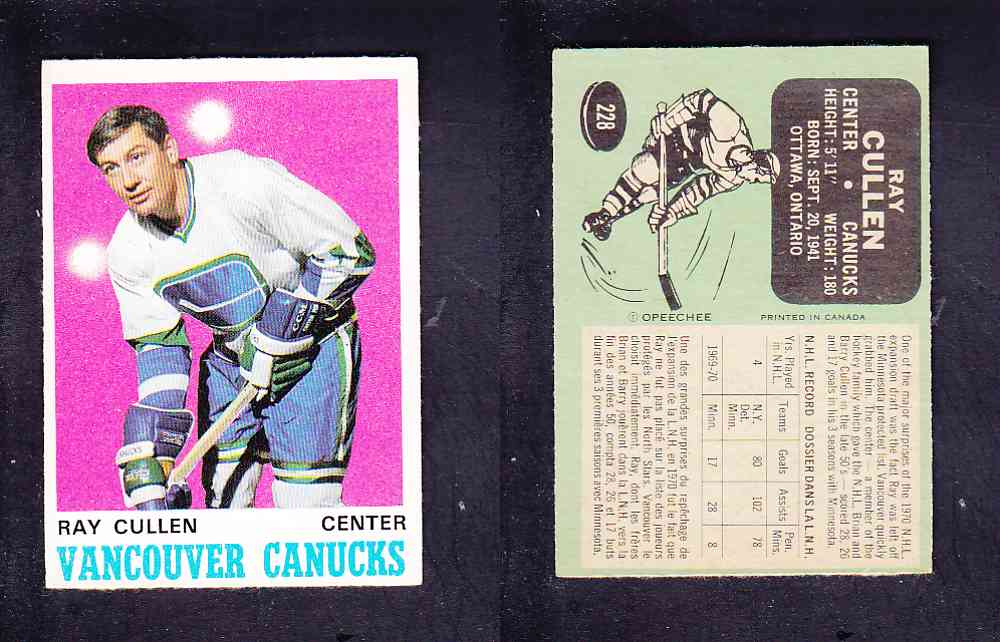 1970-71 O-PEE-CHEE HOCKEY CARD #228 R. CULLEN photo