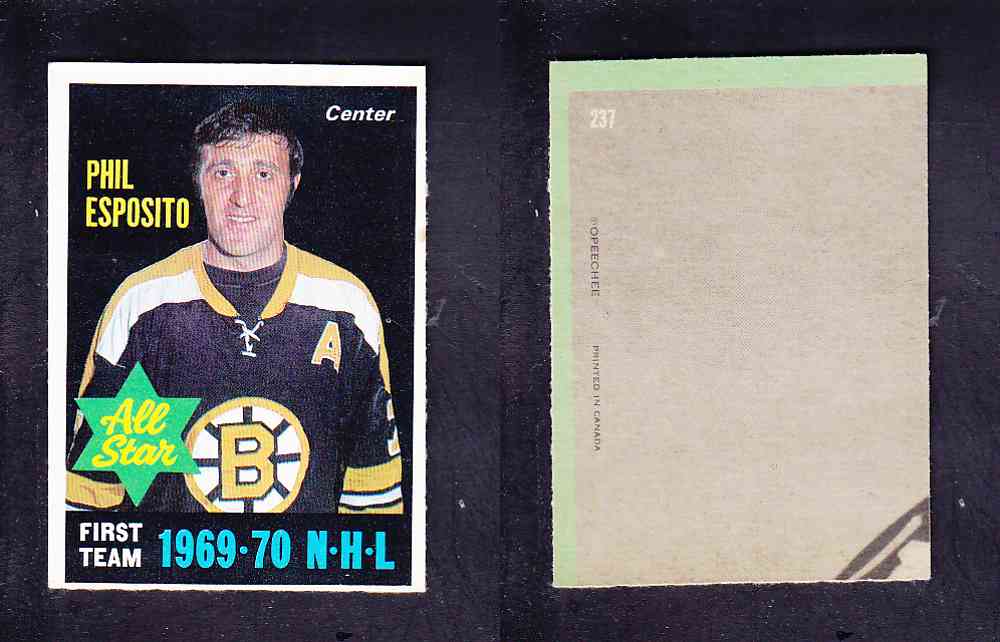 1970-71 O-PEE-CHEE HOCKEY CARD #237 P. ESPOSITO photo