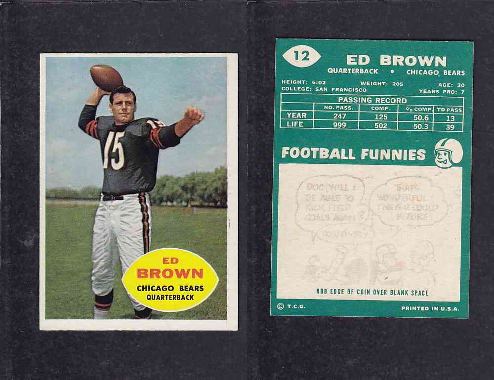1960 NFL TOPPS FOOTBALL CARD #12 E.BROWN photo