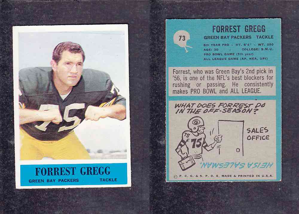 1965 NFL PHILADELPHIA FOOTBALL CARD #73 F. GREGG photo