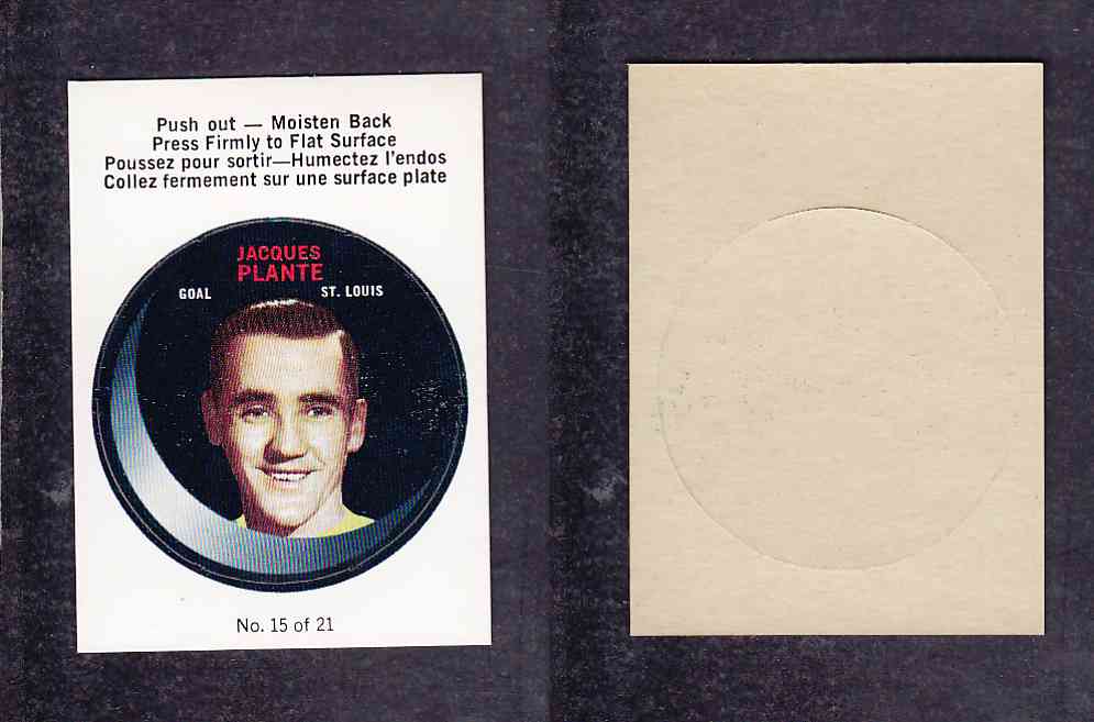 1968-69 O-PEE-CHEE PUCK STICKER #15 J.PLANTE photo