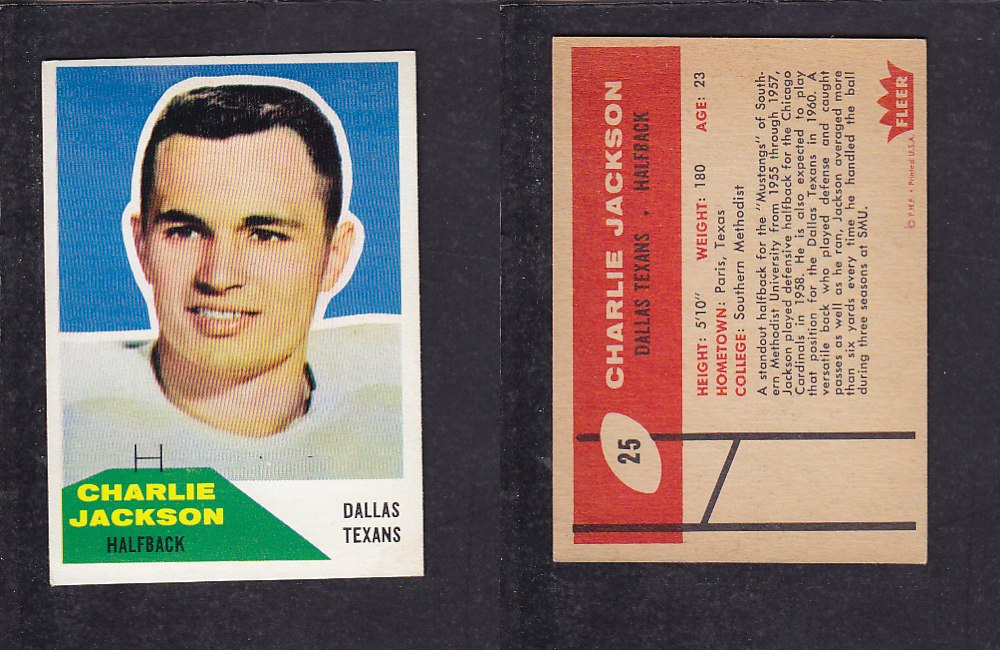 1960 NFL FLEER FOOTBALL CARD #25 C. JACKSON photo