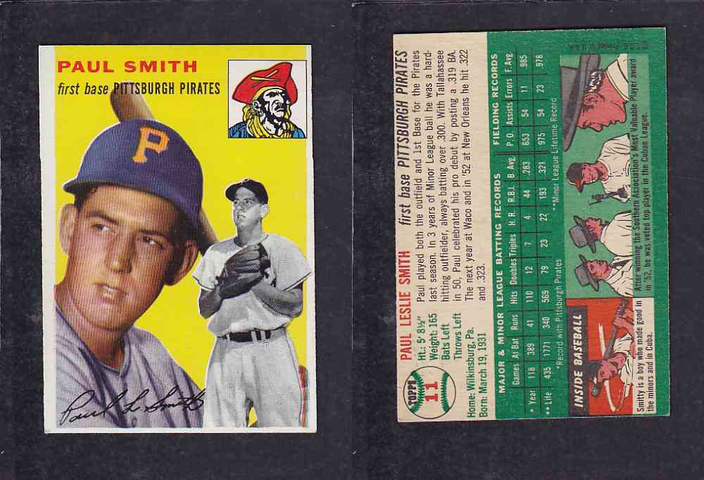 1952 TOPPS BASEBALL CARD #11 P. SMITH photo