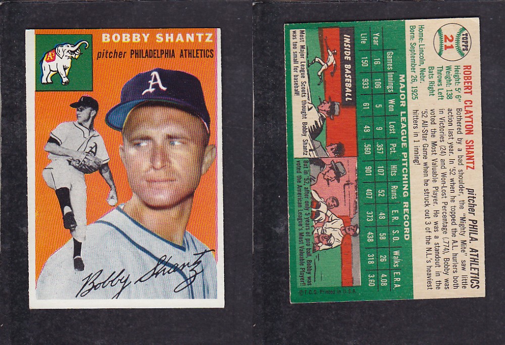 1952 TOPPS BASEBALL CARD #21 B. SHANTZ photo