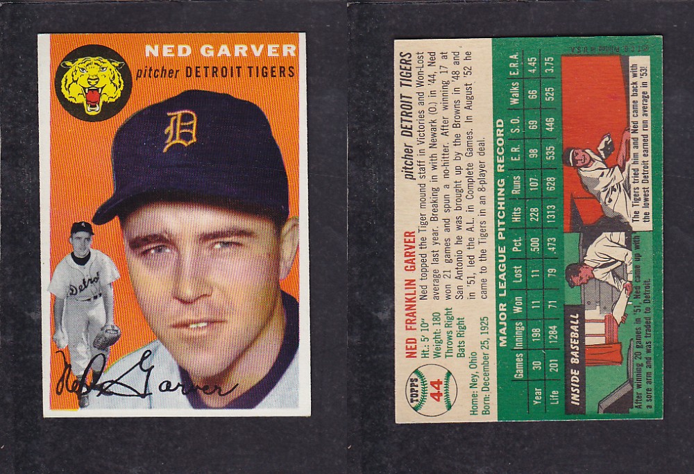 1952 TOPPS BASEBALL CARD #44 N. GARVER photo