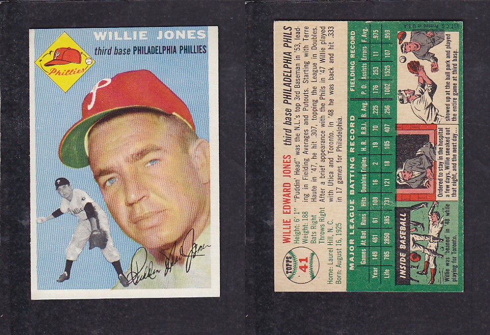 1952 TOPPS BASEBALL CARD #41 W. JONES photo