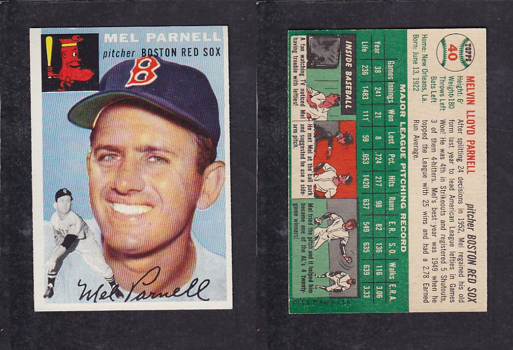 1952 TOPPS BASEBALL CARD #40 M. PARNELL photo