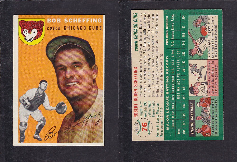 1952 TOPPS BASEBALL CARD #76 B. SCHEFFING photo