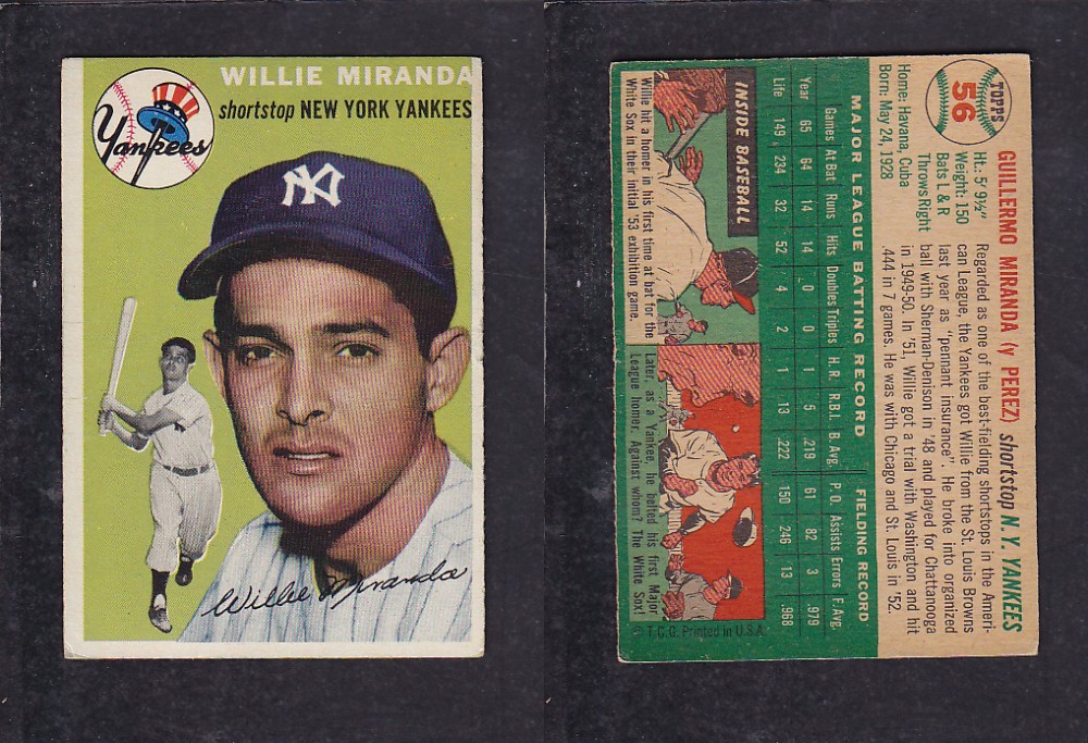 1952 TOPPS BASEBALL CARD #56 W. MIRANDA photo