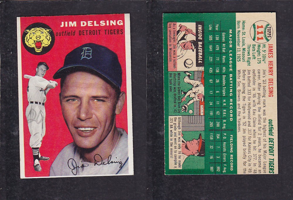 1952 TOPPS BASEBALL CARD #111 J. DELSING photo
