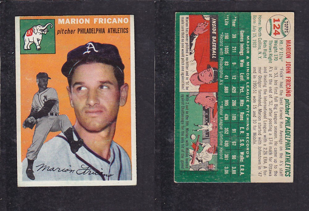 1952 TOPPS BASEBALL CARD #124 M. FRICANO photo