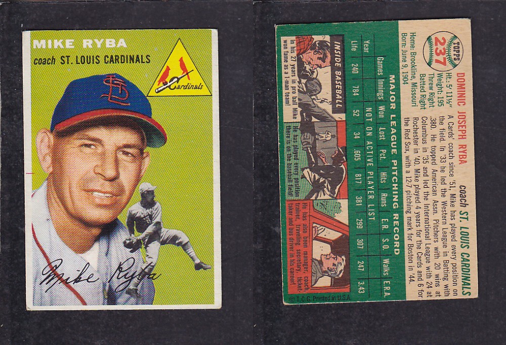 1952 TOPPS BASEBALL CARD #237 D. RYBA photo