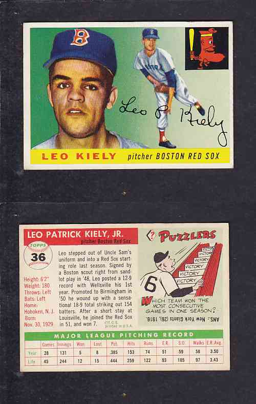 1955 TOPPS BASEBALL CARD #36 L. KIELY photo