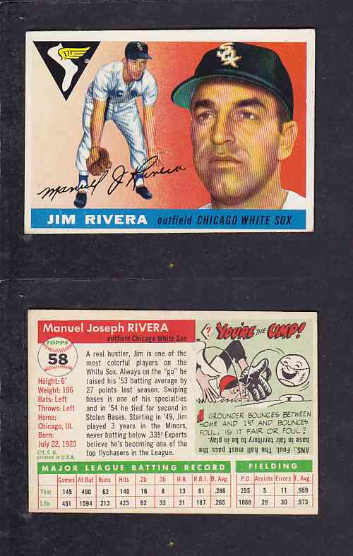 1955 TOPPS BASEBALL CARD #58 M. RIVERA photo