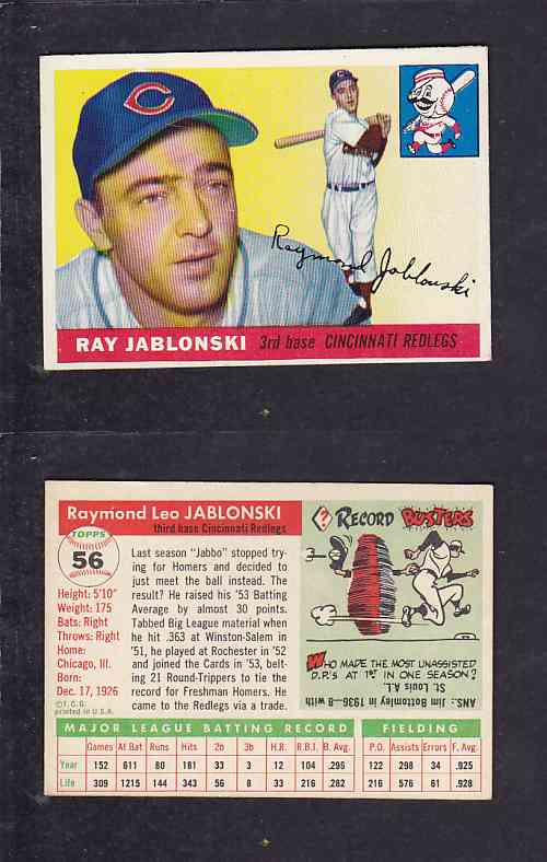 1955 TOPPS BASEBALL CARD #56 R. JABLONSKI photo