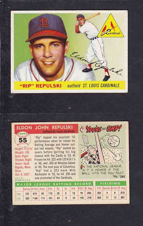 1955 TOPPS BASEBALL CARD #55 E. REPULSKI photo