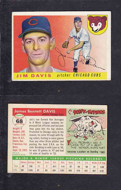 1955 TOPPS BASEBALL CARD #68 J. DAVIS photo