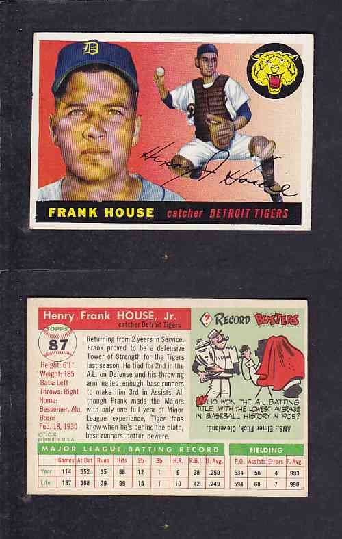 1955 TOPPS BASEBALL CARD #87 H. HOUSE photo