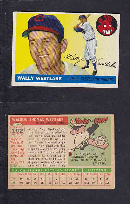 1955 TOPPS BASEBALL CARD #102 W. WESTLAKE photo