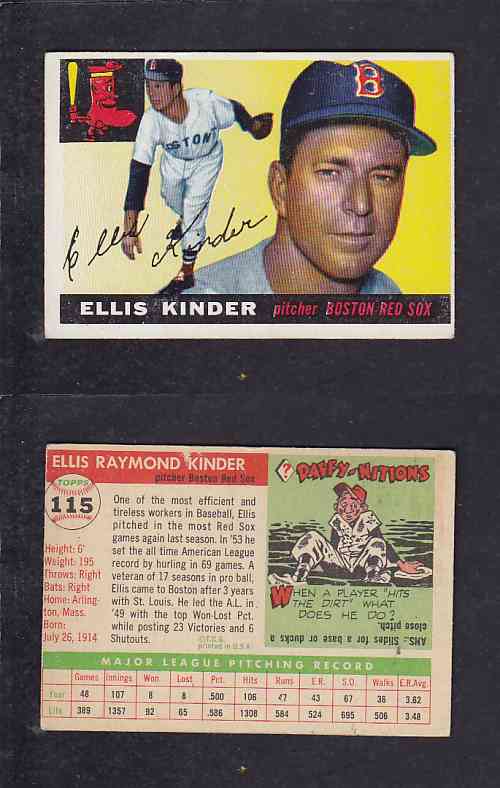 1955 TOPPS BASEBALL CARD #115 E. KINDER photo